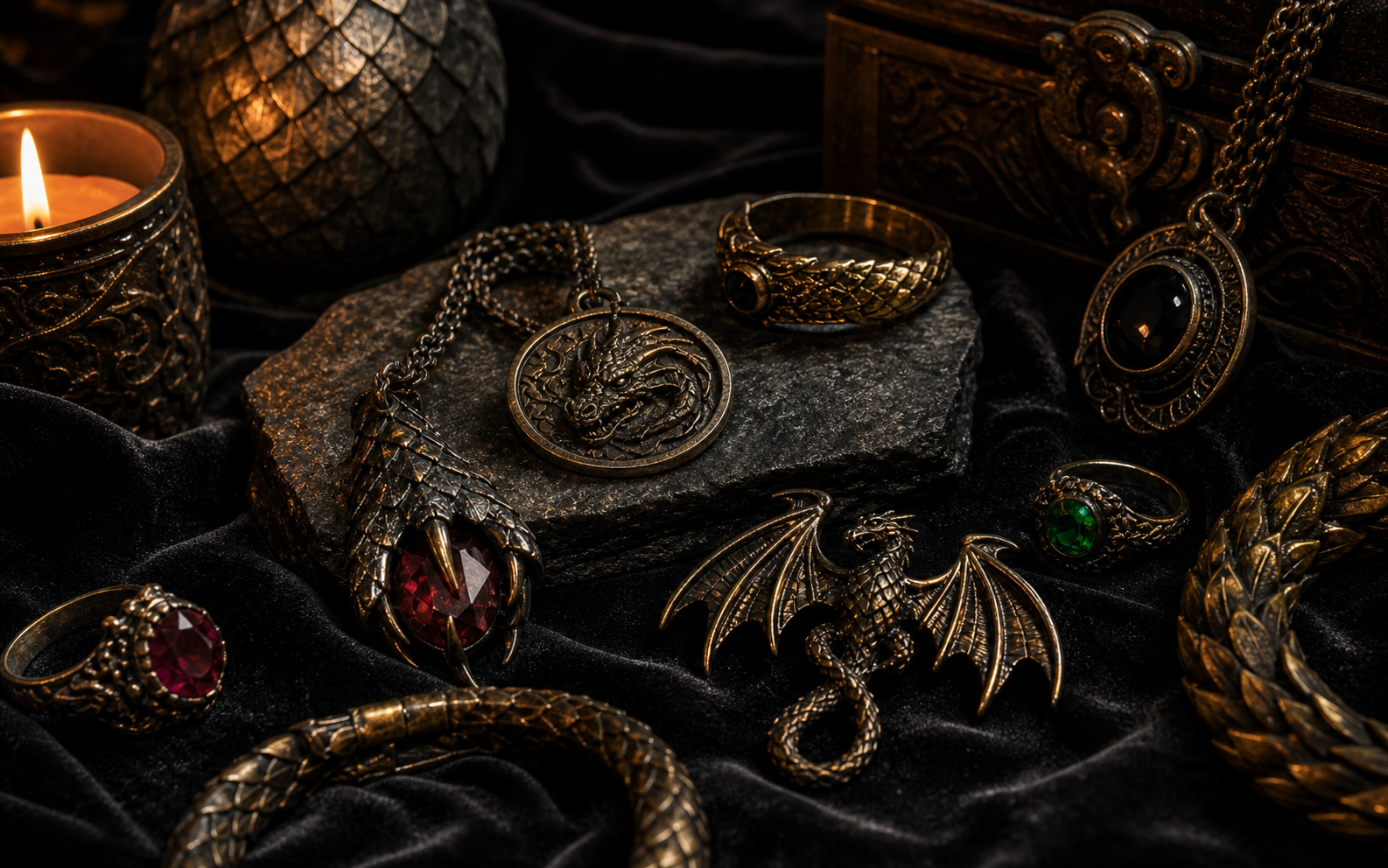 Symboles dragon : écailles, griffes, ailes et pierres - visuel 1